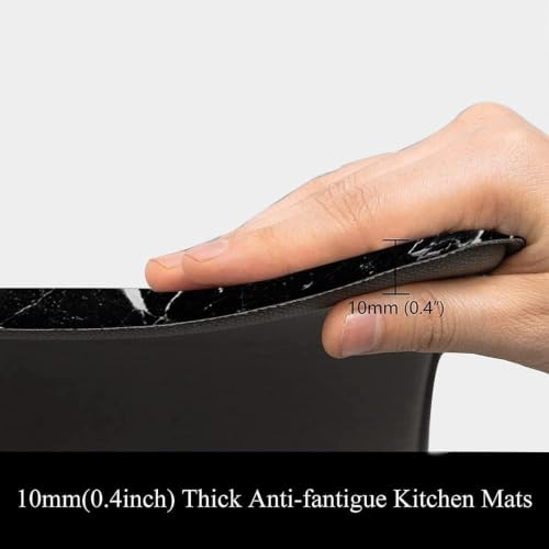 Mrcrypos Cushioned Kitchen Mat Anti Fatigue Floor Mat Runner 17.3" W X 29" L Non Slip Kitchen Mats for Floor Waterproof Kitchen Rugs and Mats Comfort Mat for Office,Sink,Laundry,Desk - size: 29"L x 17.3"W x 0.4"Th
