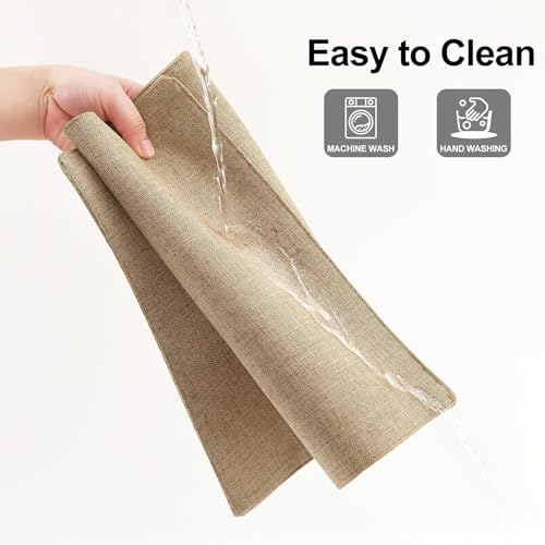 Homaxy Cloths Placemats for Dining Table Set of 12, 13" x 19", Flaxen - color: Flaxen, size: Placemats Set of 12