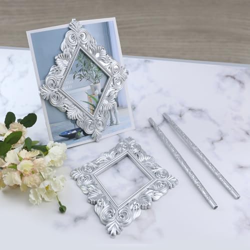 2 Pack Silver Rhombus Curtain Tiebacks, Square Drapery Holdbacks - style: 8 Crystals Silver