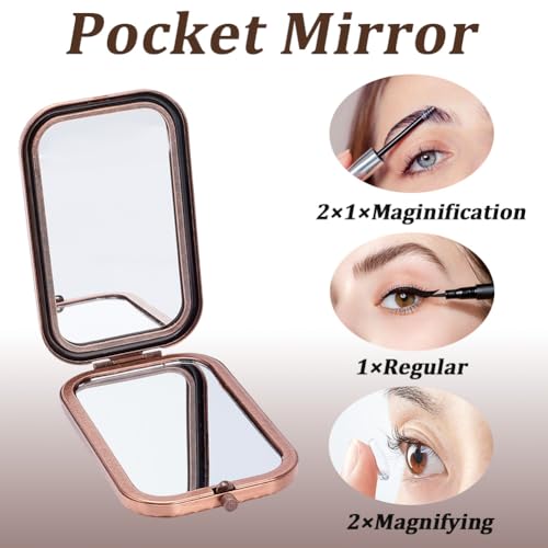 Vintage Foldable Compact Makeup Mirror Pocket Makeup Mirror - style: Style 5