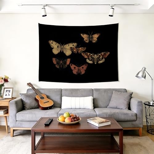 gsgfdshf Dark Academia Gothic Moth Wall Tapestry, Butterfly Room Decor, Vintage Moody Moth Butterfly Aesthetic Tapestry Wall Hanging for Bedroom Living Room Home Decor, 50x60 Inch - color: Animal-Tapestry-D