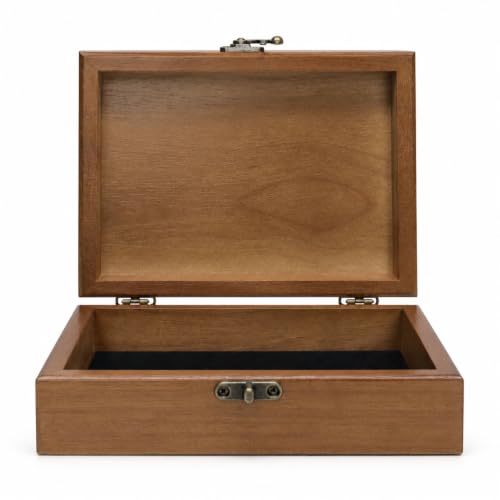 WE Games Old World Wooden Keepsake Box - color: Walnut, size: Small