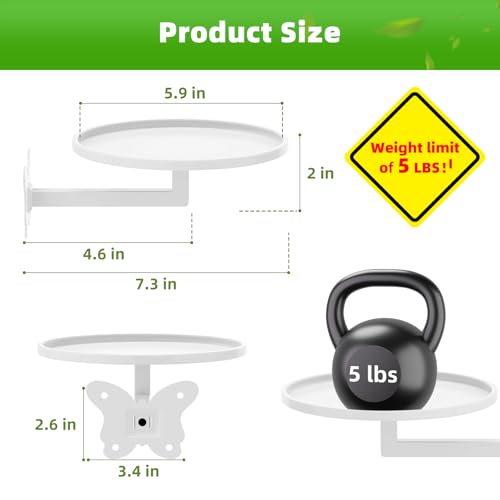 Wall Mounted Plant Holder Butterfly Metal Hanging Shelf for Indoor Plants Succulents Flowers Decor Sturdy Wall Mounted Storage for Bedroom Living Room Space-Saving 2-Pack White - color: White, size: 2 Pack White