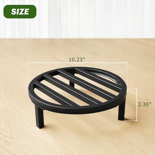3 Pack 10.2 Inch Metal Plant Stands Outdoor Indoor Pot Riser,Black - color: 10.23"-Black