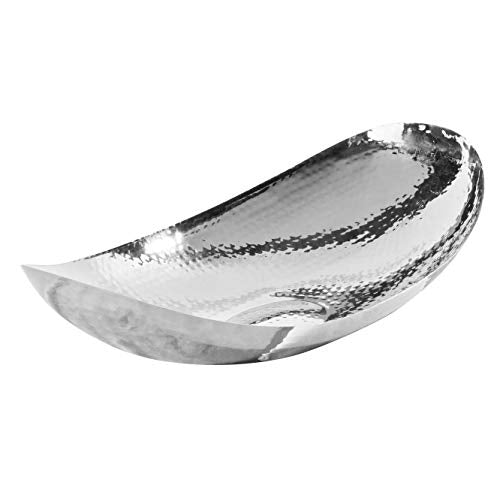 Elegance 17-Inch Hammered Oval Centerpiece Bowl, Large - size: 17" x 9"