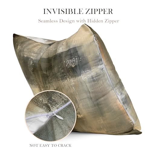 Throw Pillow Covers 16x16 Brown Tan Gray Set of 4 - color: Brown Tan, size: 16" x 16" (Pack of 4)