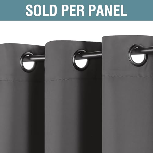 H.VERSAILTEX Blackout Curtain for Living Room Small Window Kitchen Blackout Curtains 45 inch Length Energy Saving Solid Grommet Black Out Drape, One Panel, Charcoal Gray, 52" W x 45" L - color: Charcoal Gray, size: 52"W x 45"L (Pack of 1)