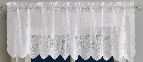 Warm Home Designs Luxury Lace White Crochet Valance. SIC White Valance - color: White, size: 54"W x 18"L (Pack of 1)