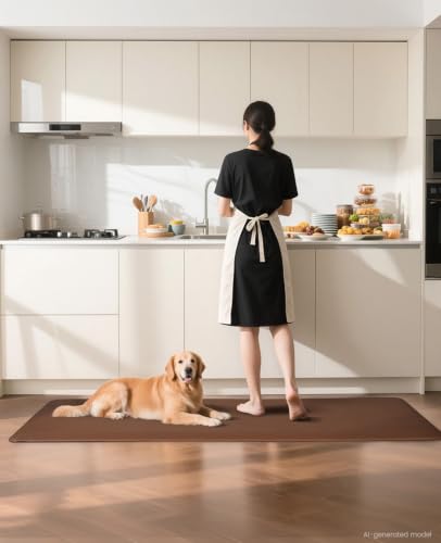Ophanie Kitchen Mats for Floor,3/4 inch Thick,20x60 Anti Fatigue Cushioned Mat,Kitchen Rugs,Waterproof,Comfort Ergonomic Standing Mat for Office,Home,Sink with 99+ Pairs of Anti-Slip Bottom Ridges - color: Brown, size: 20"L x 60"W x 0.8"Th