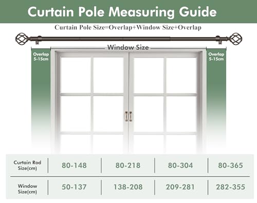 USFOOK Bronze Curtain Rod 32 to 58, Window Treatment Rods with Brackets - color: Bronze, size: 32-58"