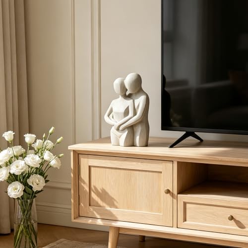 Guichifun Couple Hugging Statue Home Decor Beige Romantic Figurine - color: Beige