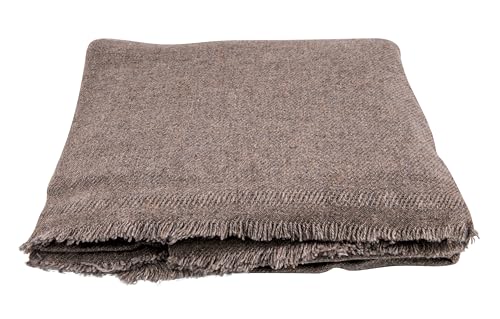 Cashmere Blanket – Hand Woven 100% Cashmere Wool Throw Blanket, 135 x 270 cm – Plain Cozy, and Soft Blanket for Bed, Sofa, or Couch - Made in Nepal - color: Dark Brown