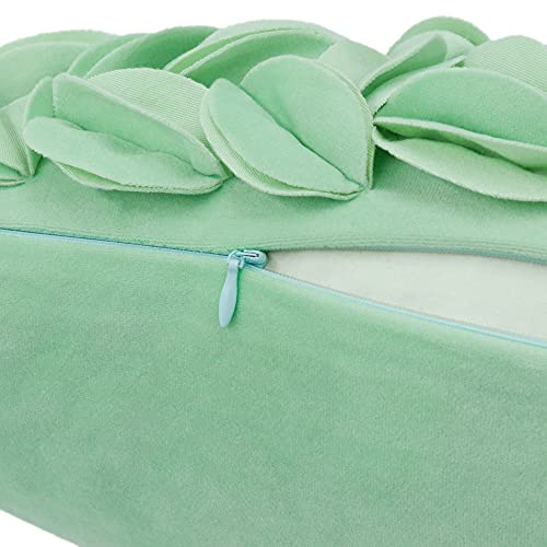 KINGROSE Luxury Solid 3D Flower Throw Pillow Cover, Mint Green, 12x20 Inch - color: Mint Green - Solid Suede