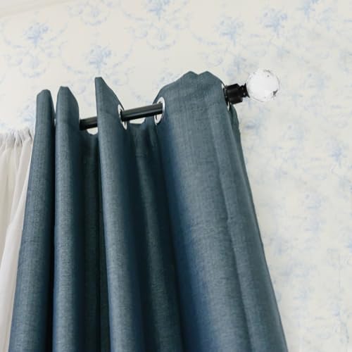 Unomor Black Iron Curtain Rod Decorative Head Plug Ball Finials for Curtain Rod Ends Window Treatment Hardware 3.54X2.36X1.18In