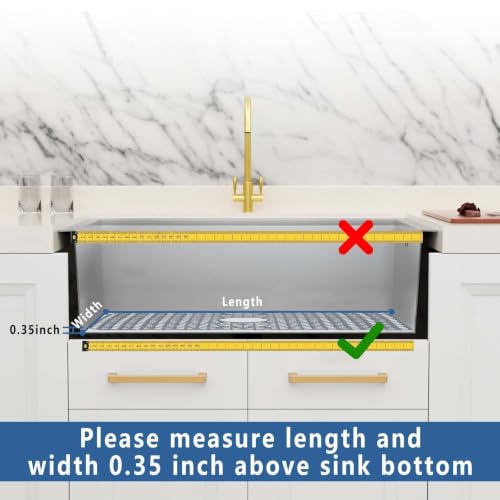 AWOKE Silicone Sink Protectors for Kitchen Sink, 30" x 16" Rear Drain Hole - size: 30 x 16 Rear Drain