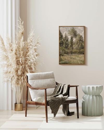 InSimSea Framed Canvas Prints Art Vintage Decor, Bushes Poplars Nature Landscape Paintings, Large Prints, Farmhouse Decor, Classical Wall Decorations for Bedroom Living Room Bathroom, 20"x30" - color: Poplars, size: 30"L x 20"W