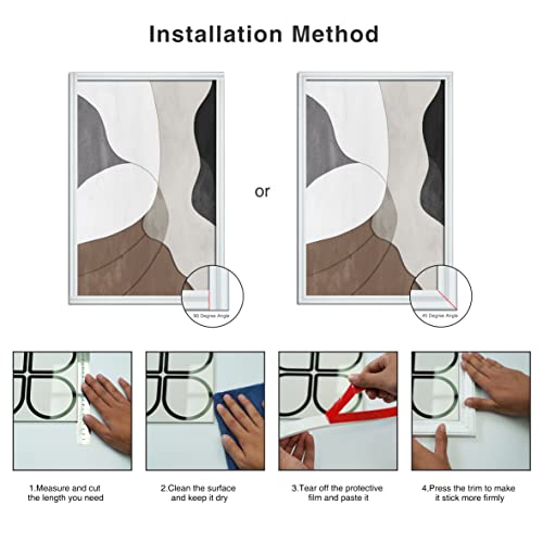 Colamo 16.4FT White Peel and Stick Trim Caulk Strip,Flexible Self Adhesive Moldings & Trims for Wall/Mirror/Ceiling/Window and Door Frame,Stick on Backsplash Tile Trimming, Sticky Edge,Side Body Trim - color: White