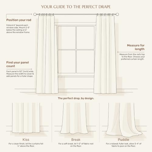 Solino Home 100% Pure Linen Curtain Light Natural, 52 x 144 in, 1 Panel - color: Light Natural, size: 52"W x 144"L (1-Panel)