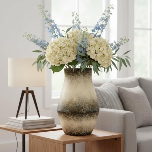 Rustic Ceramic Vase, 11 Inch Tall - color: Dark Brown, size: 11 inch
