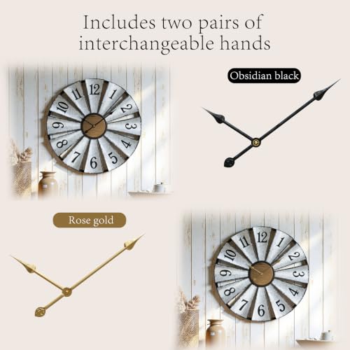 Vantic 30'' Windmill Large Wall Clock, Distressed Metal Clock - size: 30