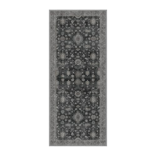 GENIMO 3x7 Non Slip Runner Rug, Washable Indoor Narrow Hallway Charcoal - color: Charcoal, size: 3' x 7' (Rectangular)