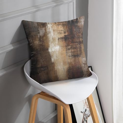 Britimes Throw Pillow Covers Set of 2, 18 x 18 Inch, Brown Grey Beige - color: Brown Grey, size: 18" x 18" (Pack of 2)
