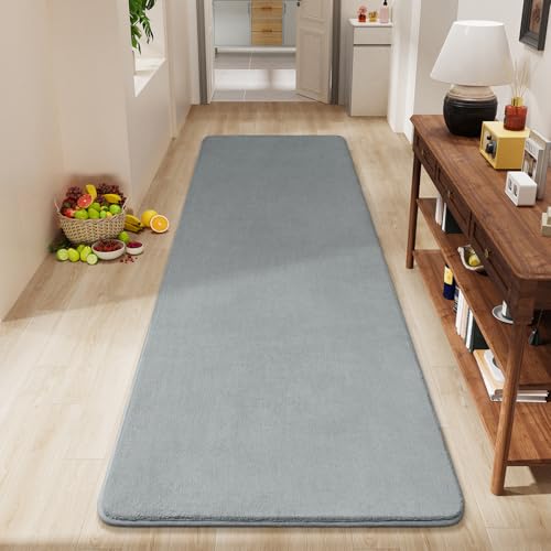 Amearea Modern Soft Hallway Runner Rug, 2x6 Feet Grey Washable Runner Rugs - color: Grey, size: 2' x 6' (Runner)