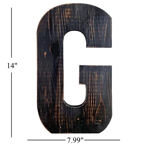 Big Letter Wall Art for Living Room, Bathroom, Bedroom, and Home Decor, Rustic Farmhouse Lettering for Family Last Names, Large Decorative Wood, 14” x 10” (Big G) - color: Big G