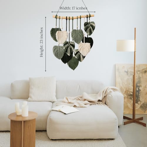 Boho Wall Decor - Large Macrame Wall Hanging - color: Sage Green, Olive Green, Dark Green, White