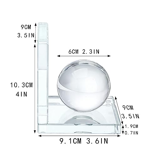 1 Pair Crystal Bookends with Crystal Ball for Heavy Books - color: Ball