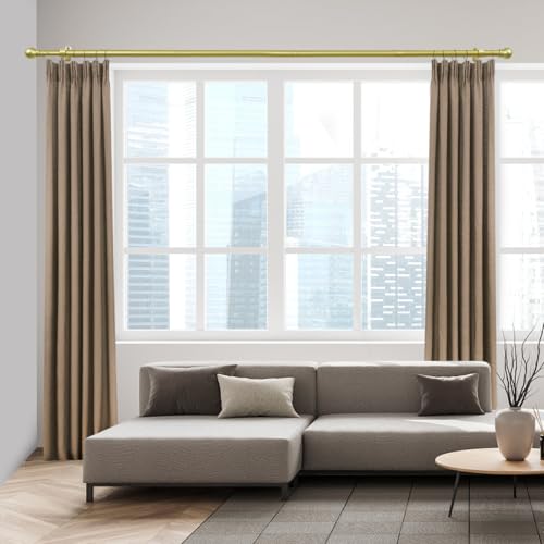 Curtain Rods for Windows 16-48", 1 In Gold Curtain Rod, 2 Pack - color: Warm Gold, size: 48" - 1'' rod - 2 Pack