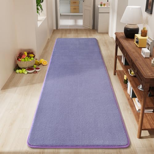 Amearea Modern Soft Hallway Runner Rug, 2x6 Feet Purple Washable Runner Rug - color: Purple, size: 2' x 6' (Runner)