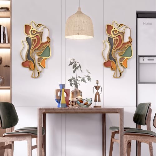 Mifoci Mid Century Modern Wood Wall Art, Abstract Wall Decor, Vertical - style: Vertical Style