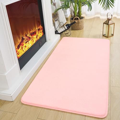 Amearea Modern Washable Runner Rugs, 2x4 Feet Pink Bedroom Runner Rug - color: Pink, size: 2' x 4' (Runner)