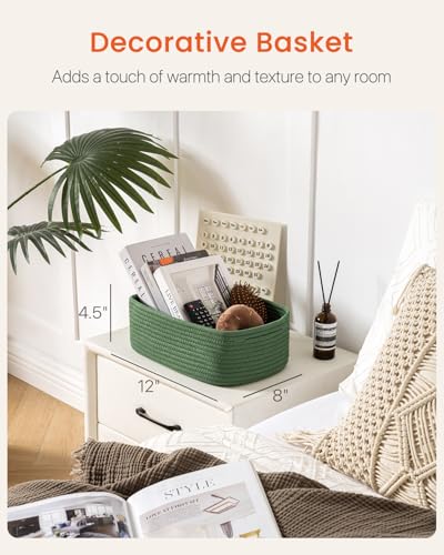 KALLAX Small Woven Storage Basket for Organizing, 12 x 8 x 4.5 inch, 3 Pack - color: Green, size: 12"L x 8"W x 4.5"H