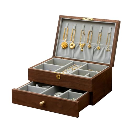 Jewelry Box Organizer for Women & Men 2-Layer Lockable - style: 2-layer lockable
