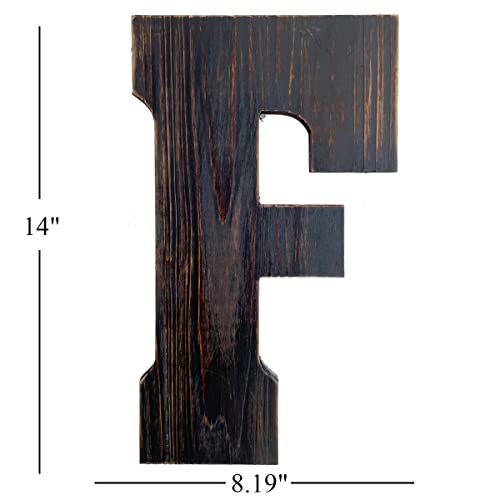 ABELOTS Big Letter Wall Art for Living Room, Bathroom, Bedroom, and Home Decor, Rustic Farmhouse Lettering for Family Last Names, Large Decorative Wood, 14” x 10”(Big F) - color: Big F