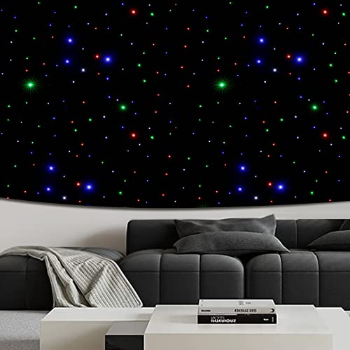 LED Stage Star Backdrop 9.8x19.7 FT Velvet Curtain with DMX512 Remote Controller, 50W Foldable Starry Sky Cloth for Wedding Party Club Show Photography Decoration, Multicolour - color: Multicolor, size: 9.8x13ft