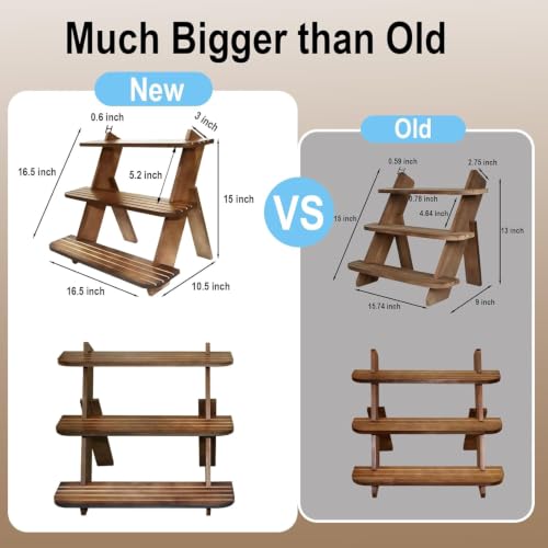 Wooden Display Stand, Tiered Cupcake Stand, 3 Tier Display Stand Riser - color: H-Walnut-L-2Pcs