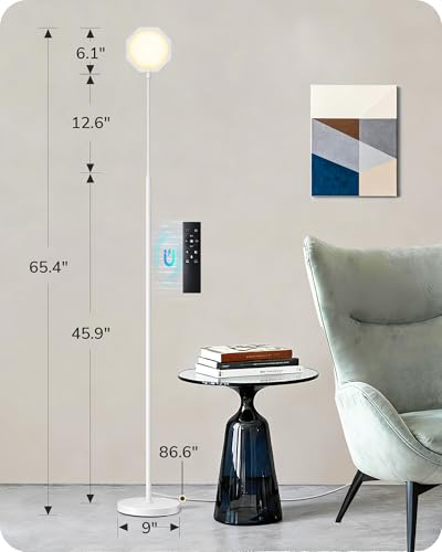 EDISHINE Gooseneck Floor Lamp 1300LM LED Floor Lamps for Living Room White - color: White