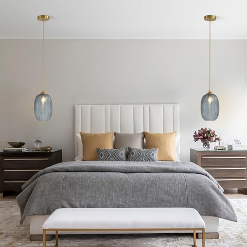 KCO Lighting Smoked Glass Globe Pendant Light Antique Gold Pendant Lights Nordic Blown Glass Pendant Light Single Hanging Light Fixture Mid Century Modern Entry Lighting - color: 15cm-Smoke Gray