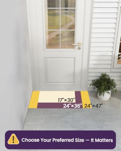 DEXI Front Door Mat Outside Entrance 24x36, Heavy Duty Non Slip, Black - color: Black, size: 24" X 36" (Rectangular)