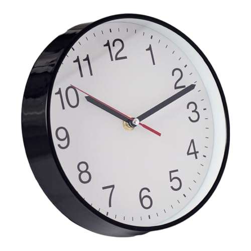 Spinaround Wall Clock, Modern Wall Clocks Battery, Silent Non-Ticking Analog Classic for Office, Home, Bathroom, Kitchen, Bedroom, School (Black, - size: 8 inch