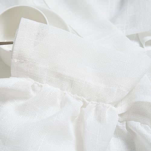 jinchan Ruffled Kitchen Window Valance Curtain, 18 Inch, 1 Panel, White - color: 3-tier Ruffle | White, size: 50"W x 18"L (Pack of 1)