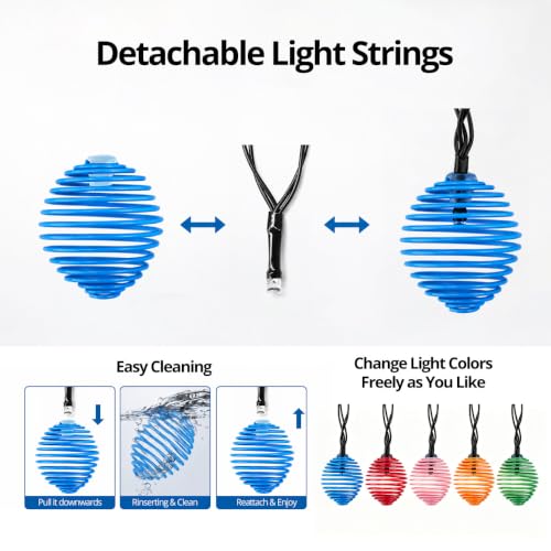 Solar String Lights Outdoor,Solar Patio Light with 20 Warm White LED