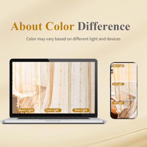 Yellow Boho Curtains for Living Room with Tassel 63 Inch 2 Panels - color: T-yellow, size: 52"W x 63"L (Pack of 2)