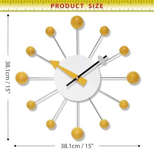 Infinity Instruments LTD. Orb Spoke Starburst Wall Clock, Saffron, 15" - color: Saffron