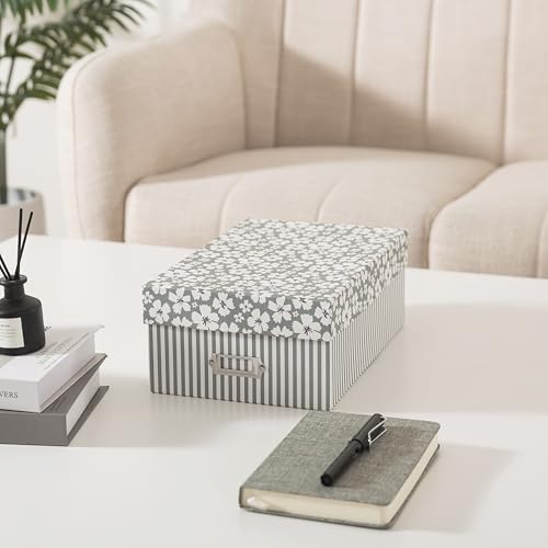 Soul & Lane - Photo Memory Storage Box, 11.7x7.7x4.5 In, Grey Cottage - color: Grey Cottage
