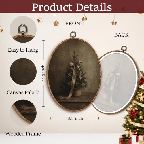 Yorhifa Moody Bow Christmas Tree Framed Wall Art 8.5x11.5in - color: Moody Bow