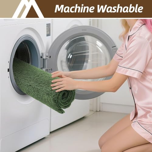 COSYHOMEER Extra Thick Bath Rugs for Bathroom Non Slip Bath Mat 24x48 Green - color: Green, size: 2' X 4' (Rectangular)